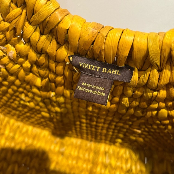 Anthropologie Vineet‎ Bahl Yellow Straw Goldilocks Bag - Picture 4 of 8